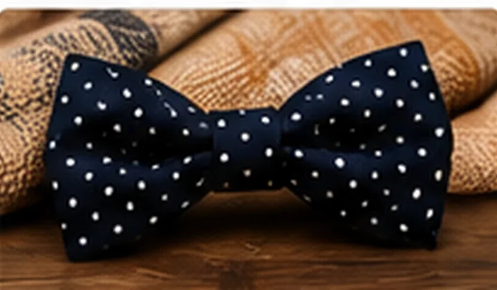 Navy polka-dot bow tie